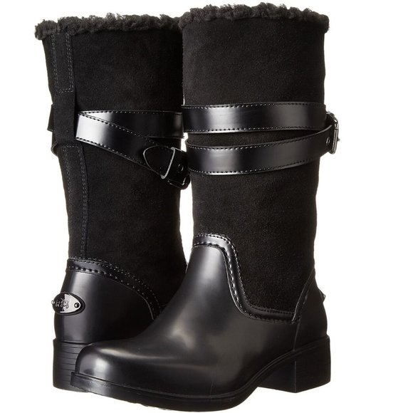 Coach Zena Cold Weather Snow Motorcycle Boot Black - Picture 1 of 6